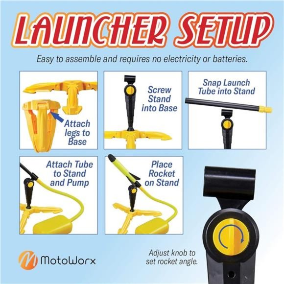 Toy Rocket Launcher for kids – Shoots Up to 100 Feet – 6 Colorful Foam Rockets - Picture 7 of 7